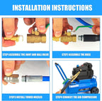 Dryer Vent Cleaner Kit - 32ft Pressure Hose + 1/4 Air Quick Connect + 2 Jetter Nozzle for Powerful Lint Removal, Fire Hazard Reduction & Energy Savings – Ideal for Cleaning Long Dryer Ducts
