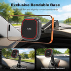APPS2Car for Magsafe Car Mount, Dual-Axis Adjustable Magnetic Phone Holder for Car with Large 3.15" x 3.15" Adhesive Base, Fit Most Flat & Micro-Curved Dashboard, Compatible for iPhone 12-17 Series