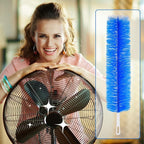 Sliner 4 Pcs Fan Cleaning Brush Bendable Fan Duster Cleaner Reusable Cobweb Duster Microfiber Head Dirt Remover for Ceiling Fans Blades, Air Vents, Curtains, Cars, Shutters (Blue)