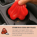 Slime Buddies Car Cleaning Gel Putty - Strawberry Scented Interior Detailing Tool for Cup Holders, Air Vents & Keyboard - Reusable Auto Detailing Accessories - Dust Remover Goop - Gifts for Men Women