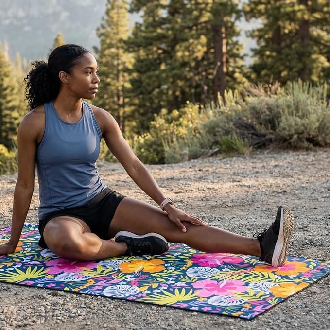 Gone For a Run Car Seat Towel Cover – Microfiber Hooded Seat Cover – 30” x 60” Moisture-Wicking Running Seat Protector for Runners – Aloha