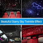 ATOKEE 10W Starlight Headliner Kit 200pcs 0.03in 6.5ft, Twinkle + Sound Activated Fiber Optic Car Star Roof Lights with APP/Remote Music Control