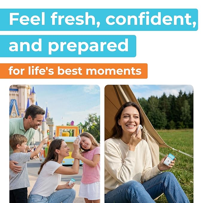 Impossibly Compact Travel Flushable Wipes - 99.5% Water and Aloe - Safe for Sensitive Skin & Hypoallergenic - Travel Essentials for Adults, Kids & Babycare, Unscented, 24 Pack 144 Wipes