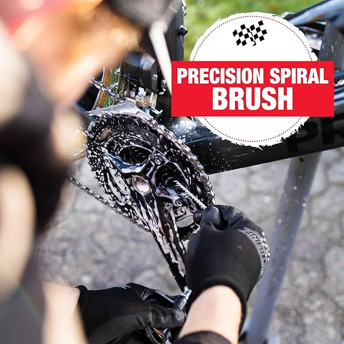 Finish Line Easy-Pro 5 Piece Mechanic’s Bicycle Cleaning Brush Set – Professional-Grade Kit with Chain Keeper, Durable Multi-Surface Brushes