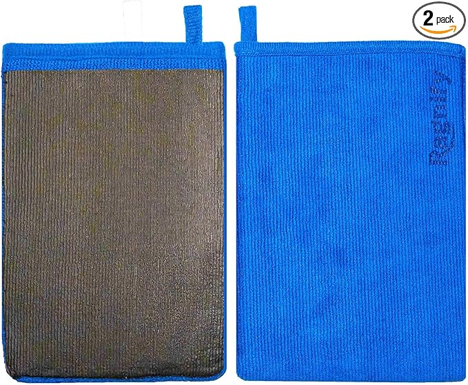Pack of 2 Clay Mitt Auto Detailing Medium Grade Alternative Mitt for Flawless Removal of Surface Bonded Micro Contaminant (Blue)