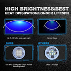 12 Pods Blue LED Rock Lights Neon Underglow Light for Car Truck ATV SUV Under Body Glow Light Trail Fender Lighting
