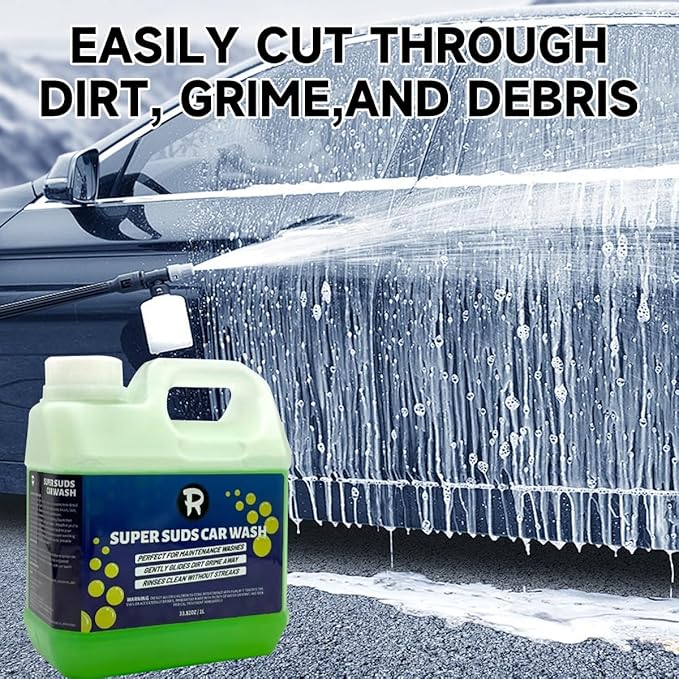 Car Wash Soap, Honeydew Snow Foam Formula, Car Shampoo, Car Washing Liquid, Thick Dirt-Fighting Bubbles, 1-3 Oz. Efficient Use, Works w/Foam Cannon/Gun & Bucket, Honeydew Scent