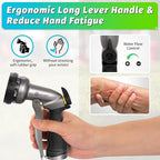 AUTOMAN Garden Hose Nozzle - 2 Pack, 100% Metal High Pressure Spray Nozzle, Labor-Saving Design, Heavy Duty for Garden Watering, Car Washing, Window Cleaning, Pets Bathing