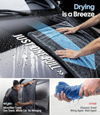 Wigoo Premium Microfiber Car Drying Towel 1300 GSM, 36" x 24" [Ultra-Absorbent, Streak-Free] Dual-Sided Edgeless Cleaning Towels with Twisted Loop, for Auto Detailing, Cars, SUV, Truck (2 Sizes)
