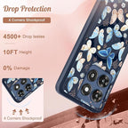 for Moto G Stylus 2025 Case - Compatible with MagSafe Women Cute Girl Magnetic Phone Cover Kawaii Girly Blue Butterfly Heavy Duty Shockproof Design for Motorola Moto G Stylus 5G 2025 Cases