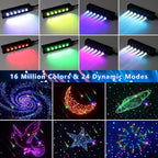WEBUPAR 3.2W 6LEDs Meteor Starlight Headliner Kit, 300pcs 0.01in 6.56ft, RGBW Shooting Stars Fiber Optic Lights with Bluetooth APP Control for Car/Home Theater