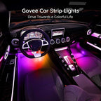 Govee Car Lights, Smart RGBIC Interior Car Lights with APP, Remote Control, LED Lights for Decor, DIY Mode and Multiple Scene Options, 2 Lines Design 72 LED Lights