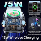 Car Phone Holder with 15W Wireless Car Charger, Car Vent Mount with Induction Opening and Closing, Air Vent Phone Stand with Horizontal and Vertical Screen Rotation Adjustment for iPhone - Blcak