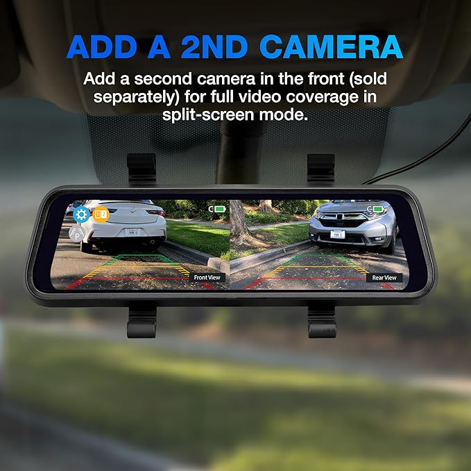 Type S True Wireless Solar Powered Smart HD Backup Camera | License Plate Frame Mount | Self-Charging | 3 Minute Installation | Universal Compatibility | 720p Night Vision