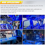 BJZ 8Pcs Ice Blue Watermelon LED Strobe+Constant Marker Lights Dual Function Watermelon-Shaped Side Marker Clearance Tail Top Cap Roof Lights for Trailer Truck Semi-Trailer Heavy-Duty Truck Bus Van