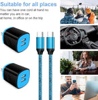 C Type Charger Fast Charge Wall Charger Block Plug Fast Charger Type C Android USB C Phone Charger Cord Cable 6ft for Samsung Galaxy S23/S22/S21/S21+/S21 Ultra/S20/Note 20 10 9/S10/S9/A10e/A20/A50/A51
