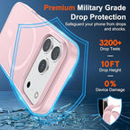 SUPFINE Magnetic for iPhone 17 Pro Case with Screen Protector (Compatible with MagSafe)(Military Grade Drop Protection) Translucent Matte Shockproof with Anti-Fingerprint Phone Cover,Light Pink