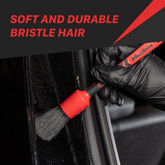 Maxshine Large #14 Universal Detailing Brush – Black Classic with Soft Synthetic Bristles – Durable, High-Density Brush for Interior, Exterior, Leather Seats, Engine Bay & Wheels