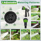 AUTOMAN-Garden-Hose-Nozzle, 2 Pack ABS Water Spray Nozzle with Heavy Duty 7 Adjustable Watering Patterns,Slip Resistant for Watering Plants,Lawn& Garden,Washing Cars,Cleaning,Showering Pets - Green