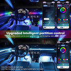 Dreamcolor Acrylic Car Ambient Lighting Kit 14 in 1 LED Interior Car Strip Lights APP Control Zoned Control System 252 Color Modes DIY Neon Wireless Sound Activated RGB Neon Light Kits New Version
