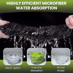 2 Pack Car Drying Towels – 1200GSM Ultra Absorbent Microfiber, 35"x24" & 16"x16", Lint-Free & Streak with Car Wash Mitt & Dual-Head Duster Brush for Auto Detailing, Car, SUV, Truck (Gray-Green)