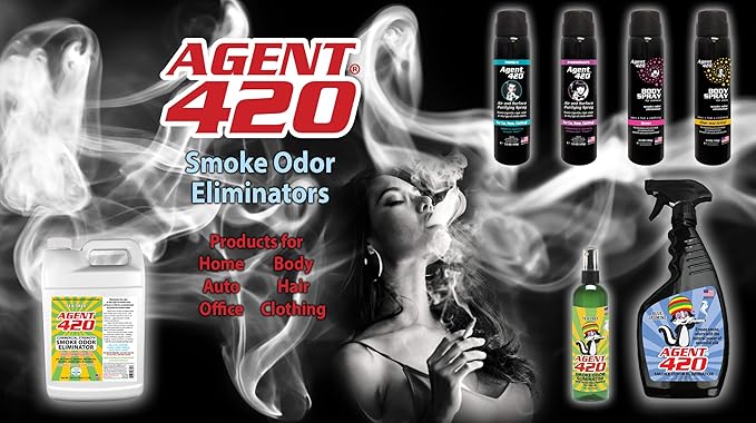 Agent 420 Odor Eliminator Trigger Spray, Lavender, 22 oz — Tea Tree Oil Breaks Down Smoke at the Molecular Level