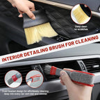 10Pcs Interior Detailing Brush Set, Car Vent & Dashboard Cleaner Kit with Microfiber Towel, Storage Bag (10PCS)