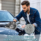 YETTASBIN Skeleton 2PCS Car Wash Mitts, Ultra Absorbent Chenille Microfiber Car Washing Gloves, Scratch-Free Lint-Free Auto Cleaning Mitt, Machine Washable Elastic Cuff Car Wash Sponge