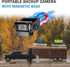 EWAY Strong Magnetic Wireless Backup Camera for iPhone Android, WiFi Hitch Camera Rechargeable Battery for Hitch Gooseneck Travel Boat Horse Trailer Truck Camper RV Front Rear View Reverse Back up