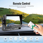 4-Wired Backup Camera System, 7" DVR Quad Screen Rear Side View Cameras, IP69 Waterproof IR Night Vision, 20G Vibration-Proof for Trailer/RV/Tractor/Combine/Skid Steer/Van/Heavy Equipment, Y2