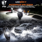 LEDMIRCY R1 LED White Rock Lights 16PCS for Off Road Truck RZR ATV SUV Auto Car Boat Underglow Trail Rig Lights Underbody Neon Light High Power Waterproof Shockproof(16PCS,White)