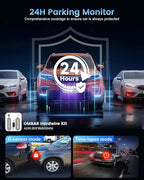 OMBAR Dash Cam Front and Rear, 4K/2.5K Ultra HD Dash Camera for Cars, Included 64GB Card, Built-in 5G Wi-Fi & GPS, 3.16” IPS Screen, Night Vision, 170°Wide Angle, HDR, 24H Parking Mode(T2)
