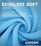 10-Pack (16"x16") 420GSM Premium Edgeless Microfiber Towels for Cars, Ultra-Soft Absorbent, Scratch-Free, Lint-Free, Professional Detailing Cloth for Home Cleaning, Trucks and More, Sky Blue
