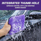 Brug’s® HyperPlush Wash Pads – 4 Pack | 800 GSM 70/30 Premium Microfiber | Scratch-Free Car Wash Pads with Grip Thumb Hole