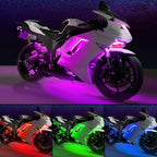Motorcycle LED Underglow Kit, icicar 12 Pcs APP/RF Control Multicolor Motorcycle LED Light Kit with Brake Turn Signal, IP68 Waterproof & Music Sync Ambient Light for Motorcycles
