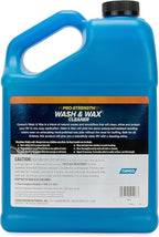 Camco Wash & Wax Cleaner for RVs, Trailers, and Vehicles - Contains 100% Carnauba Wax |Provides a Clean Shiny Finish Without Buffing| Waterproof Resistant Beading Action - 1 Gallon (40498)