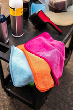 The Rag Company - Premium FTW Microfiber Cleaning Towels for Glass, Windows, Mirrors, Polished Surfaces - Streak-Free, Scratchless, 16" x16”, Orange, 3-Pack