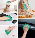 KitchLife Microfiber Cleaning Cloth Roll - Tear-Away Reusable Microfiber Paper Towels, Lint-Free, Washable, 20 Sheets for Kitchen, Car, Dishes, and Sensitive Surfaces (Emerald Green)
