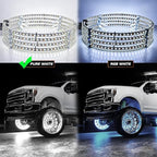 Nilight 4PCS 15.5inch Double Row LED Wheel Ring Lights Pure White with Remote Control w/Turn Signal Braking and Reverse Function Dual Row for Car Van SUV Truck