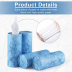 SINGARO Car Tissue Holder, 4 Pack Car Cup Holder Facial Tissues with Travel Tissue Bag, Quick and Convenient Flower Combination Box(4 Canisters/200 Tissues) Blue