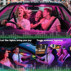 LED Car Ambient Lighting Strip for Tesla High Brightness with APP Control Multiple Colors and Car LED Strip Lighting Neon Lights for Model 3/Y (Dashboard& Center Console)