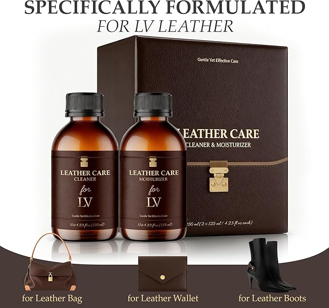 Leather Cleaner & Moisturizer Set, Gentle Leather Cleaner, Removes Stains & Minor Marks, Conditions & Protects Luxury Designer Bags