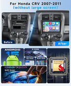 Qualcomm 8-core 4G+64G Car Stereo Radio for Honda CRV 2007-2011, Upriding 9-Inch 1280P QLED Touchscreen Radio with 5G WiFi Wireless Carplay Android Auto BT5.1 DSP/Hi-Res Audio SWC GPS Backup Camera