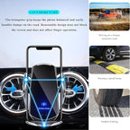 Sun Walker Wireless Car Charger Mount, Electric Induction 15W Fast Charging Bracket Air Vent Phone Holder, Auto-Clamping Wireless Charger Vent Mount Compatible with Most Smartphones (Blue)