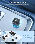 Wireless CarPlay Adapter, Convert Wired to Wireless, 2-in-1 CarPlay & Android Auto, Mini Plug & Play, Fast Auto-Connect & No Latency, USB/USB-C for Cars with Built-in CarPlay & iOS 10+/Android 11+