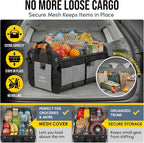 Modular 4-Section XL Trunk Organizer – Car Storage for Groceries, Tools, Sports Gear, Emergency Kits – Extra Large Multi-Compartment Cargo Box, Collapsible & Heavy Duty – Gray