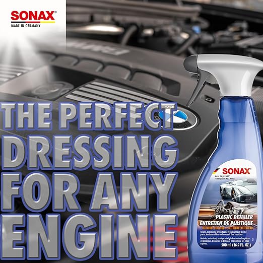 SONAX Plastic Detailer | Interior Plastic Cleaner & Protectant | Engine Dressing | Restores Trim | Anti-Static | 500ml