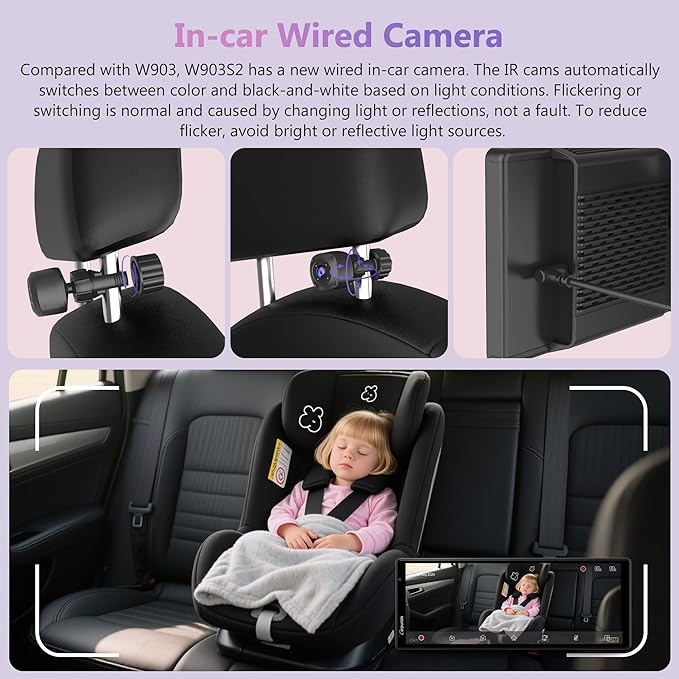 CARPURIDE W903S3 9.3 Inch HD Wireless Carplay & Android Auto Screen, 4K Front + Wired 1080P Rear + Infrared Camera, with Loop Recording, Bluetooth, Voice Control, GPS, FM, Super Link, 64GB TF