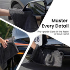 REEVAA Superior Microfiber Car Drying Towel [3s Drying, Pro-Grade Care] Car Cleaning Cloth Accessories for Sedan, SUV, Truck, 1300GSM, 2-Pack (36"×24"+16"×16"), Gray