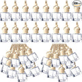 BBTO 200 Pcs Hanging Car Diffuser Bottles Bulk, Empty Clear Glass Air Freshener Bottles with Wooden Cap for Perfume Essential Oils Fragrance Aromatherapy Ornament(Square)